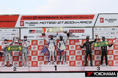 Teams running on YOKOHAMA’s ADVAN racing tires dominate GT300 class winners’ podium at Round 7 of SUPER GT