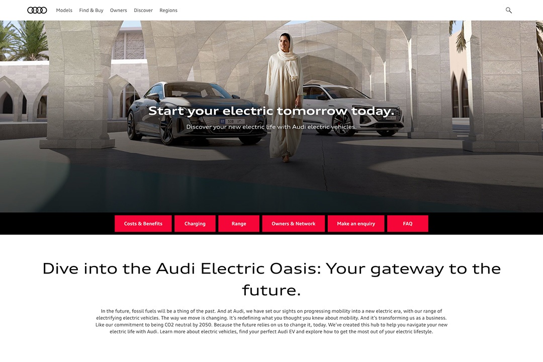 Powering Progress: Audi Accelerates the Road to E-Mobility in the Middle East with the Launch of Audi EV Information portal