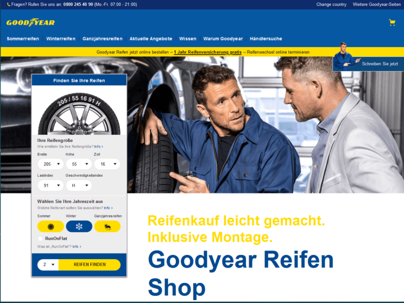 Goodyear Takes Online Tire Sales to Europe