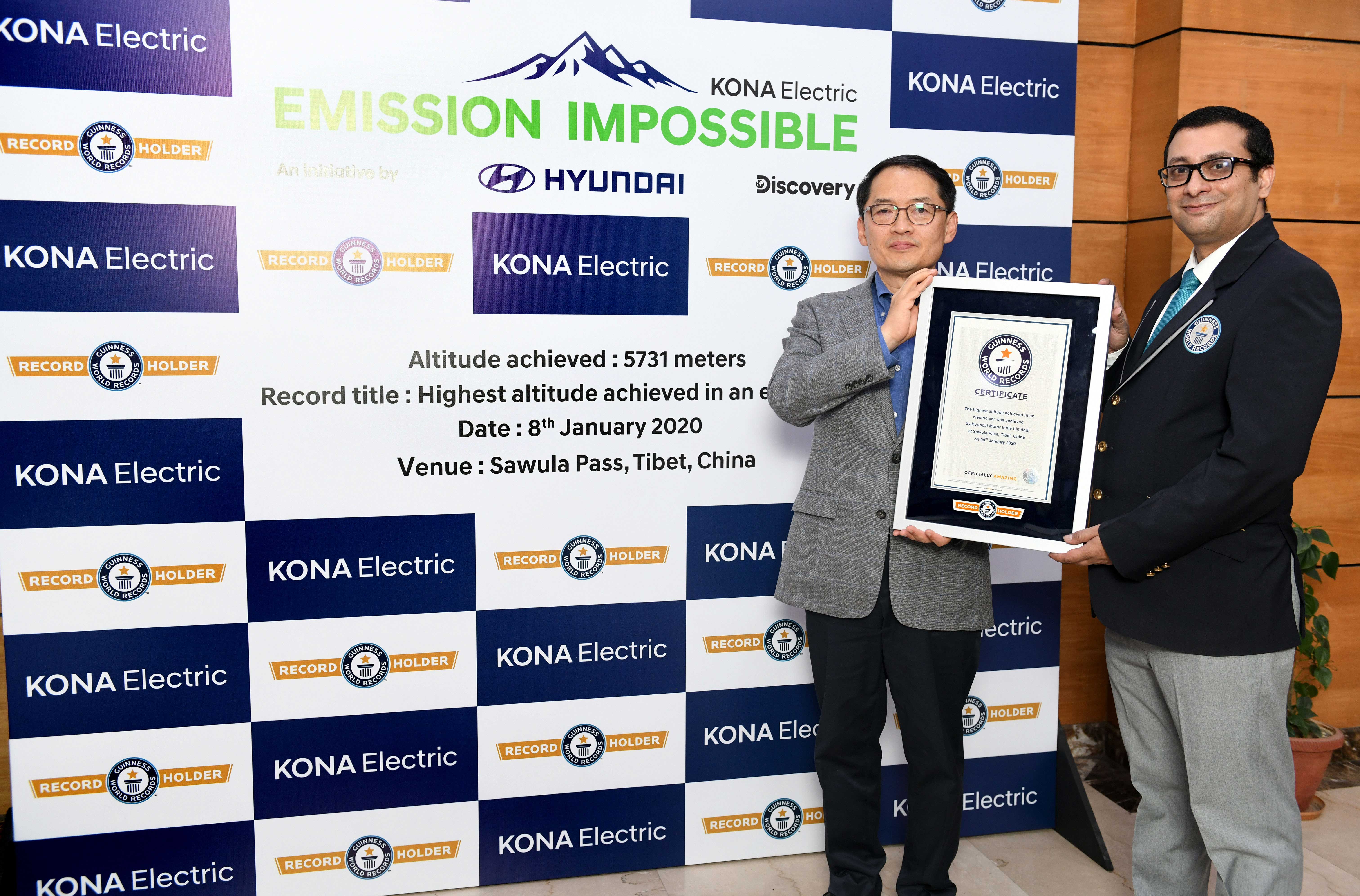 Hyundai KONA Electric Achieves Guinness World Records Feat