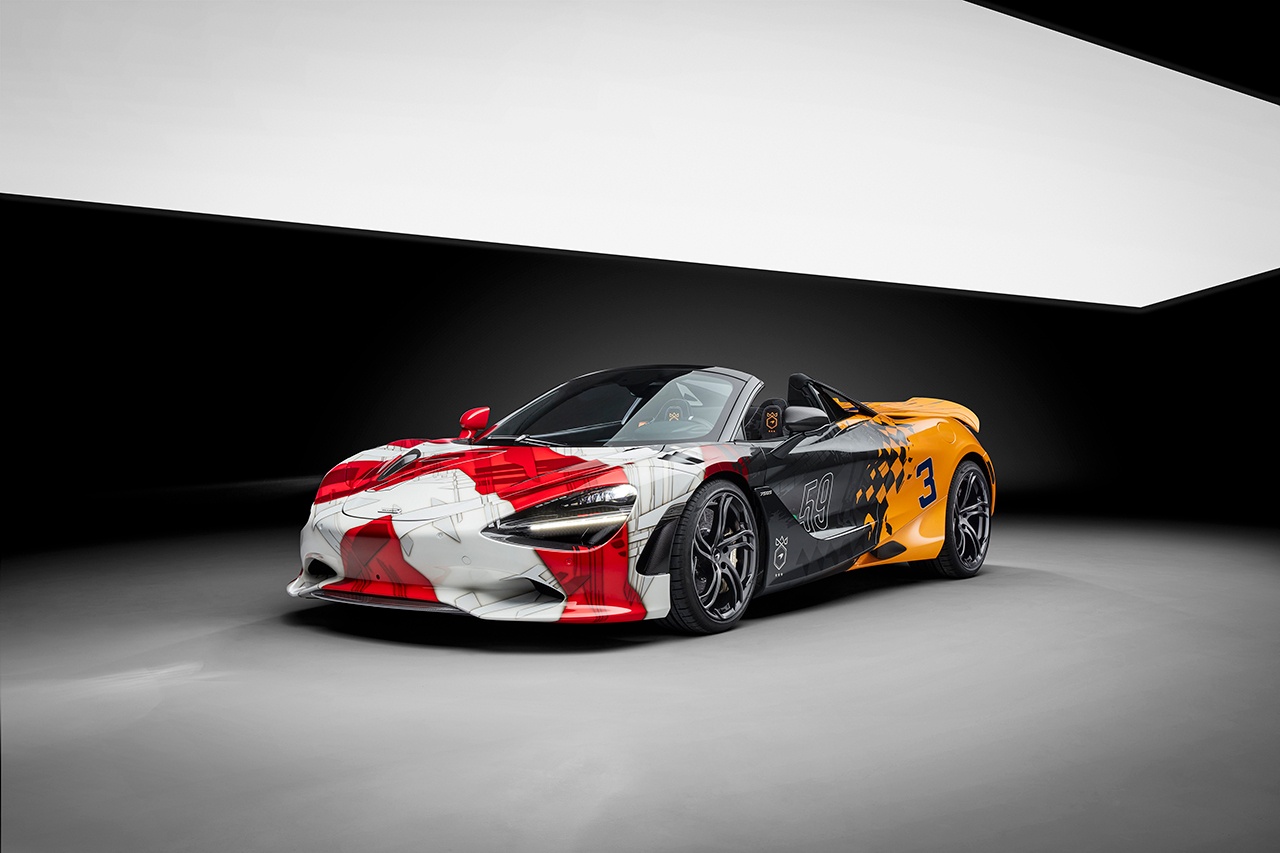 McLaren 750S with 3-7-59 Theme: stunning tribute to historic motorsport ‘Triple Crown’ victories revealed at Velocity Invitational in California, as McLaren continues 60th anniversary year celebrations