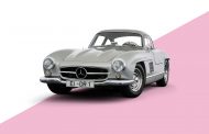A work of art by Andy Warhol from the “Cars” series and the prototype Mercedes-Benz 300 SL Coupé