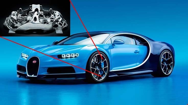 Bugatti Tests its First 3D-printed Brake Caliper